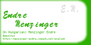 endre menzinger business card